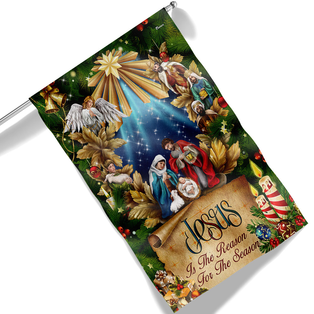 Jesus Is The Reason For The Season Christmas Flag Merry Christmas - Liberish