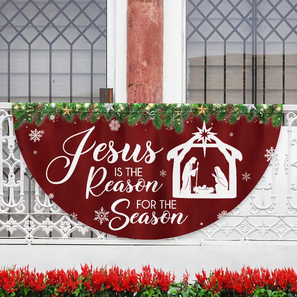Jesus Is The Reason For The Season Christmas Non Pleated Fan Flag - Liberish