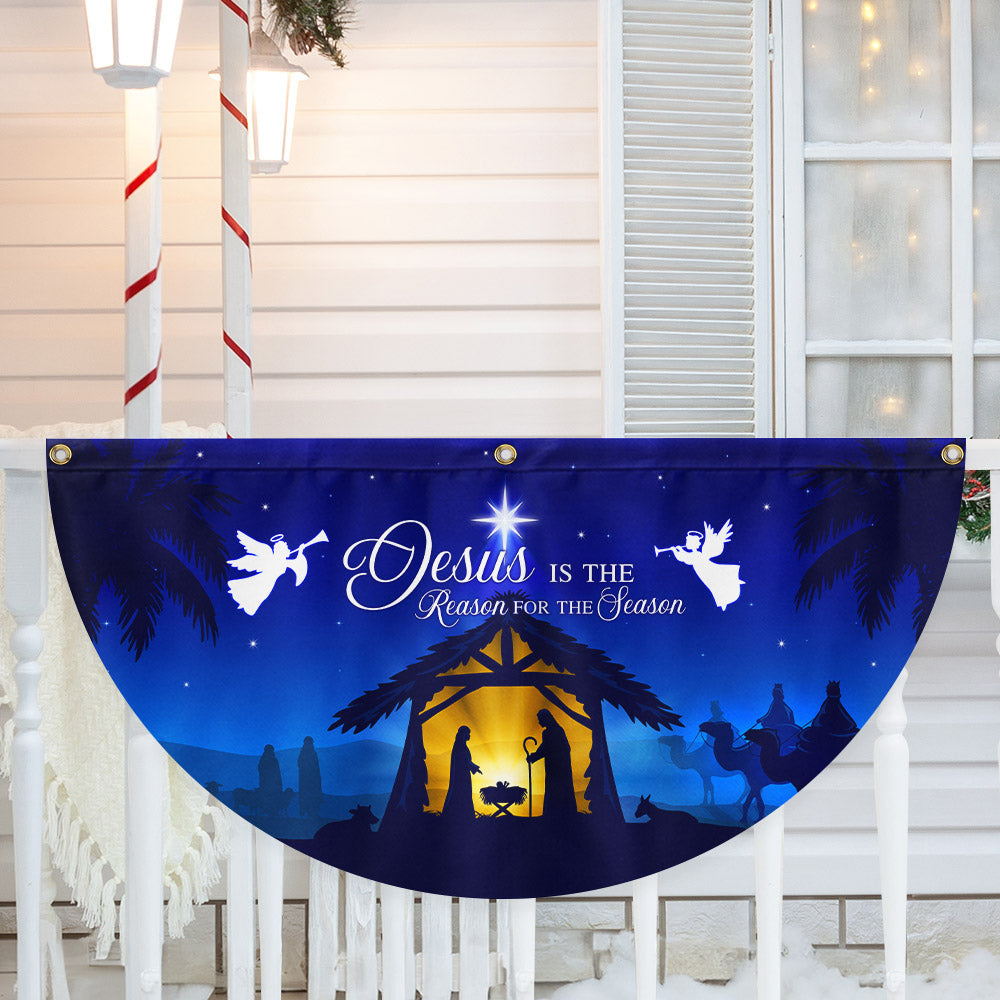 Jesus Is The Reason For The Season Fan Flag Non Pleated Christmas Decor 3 Da - Liberish