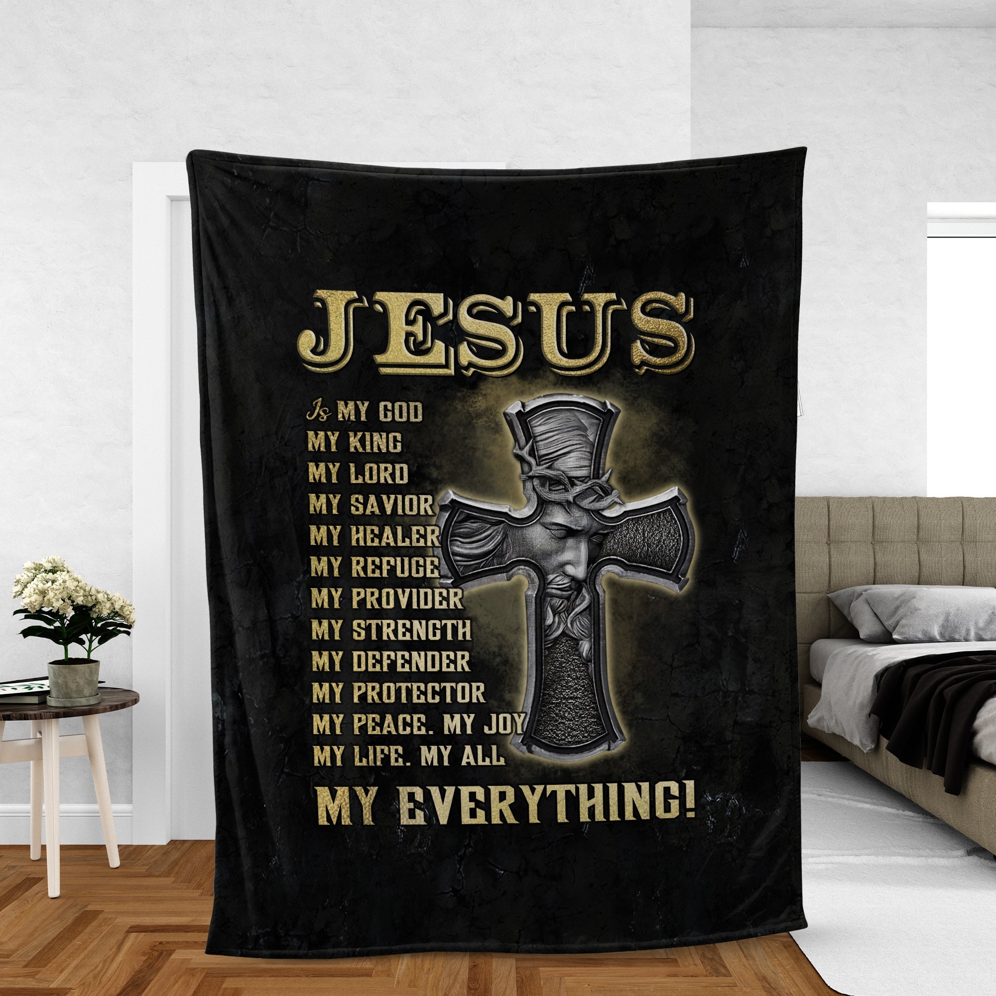 Christian Throw Blanket, Faith Blanket, Jesus Blanket, Inspirational Gift -  The Cross, Jesus Is My Everything