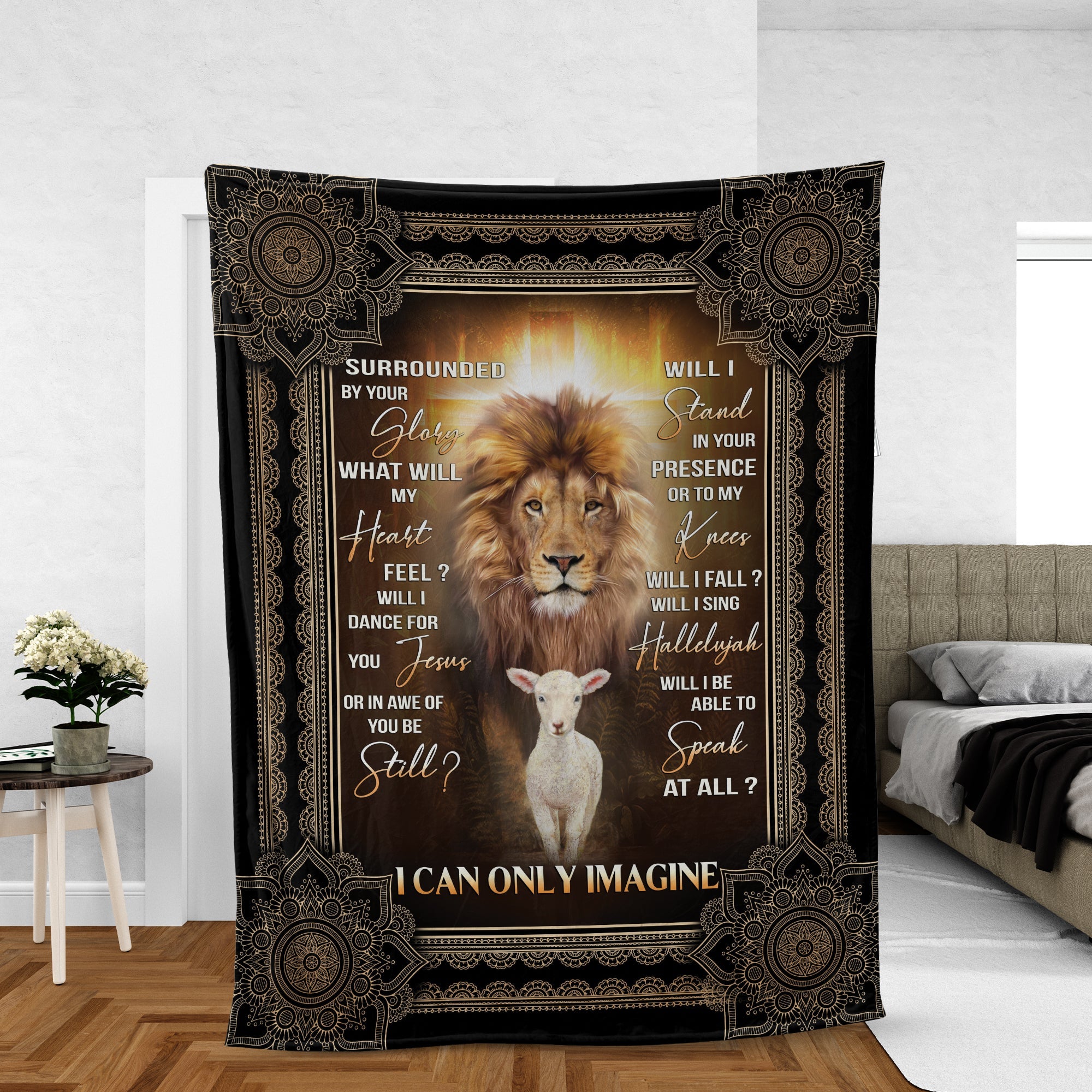 Christian Throw Blanket, Faith Blanket, Jesus Blanket, Inspirational Gift - The Lion And The Lamb - I Can Only Imagine