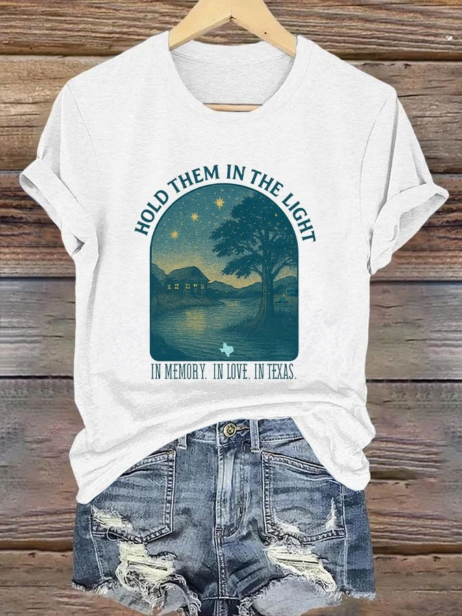 Join us in praying for Texas Retro Texas Strong Hold Them In The Light In Memory In Love In Texas Print T-Shirt Gift For Texans - Liberish