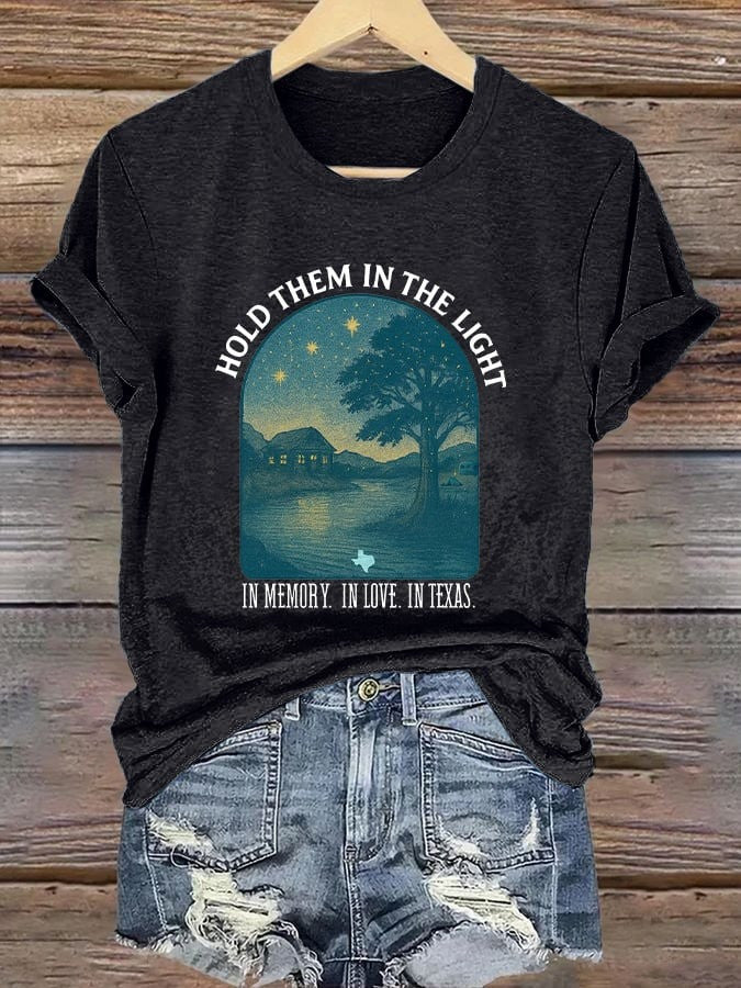 Join us in praying for Texas Retro Texas Strong Hold Them In The Light In Memory In Love In Texas Print T-Shirt Gift For Texans - Liberish
