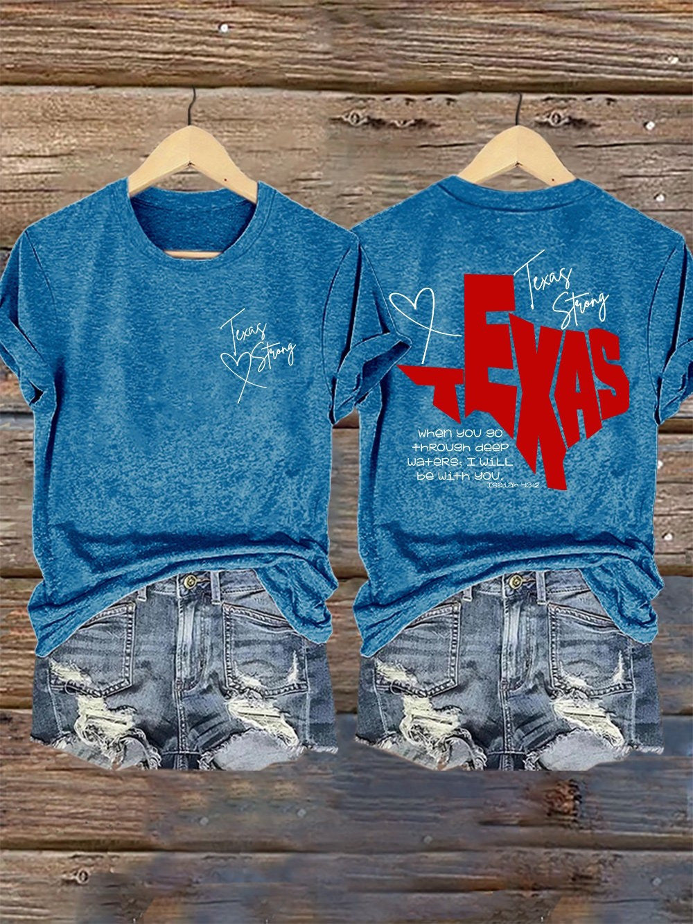 Join us in praying for Texas. Retro Texas Strong When You Go Through Deep Waters, I Will Be With You 2 Sides T-shirt Gifts For Texans - Liberish