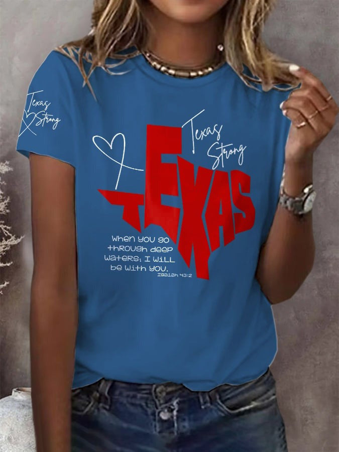 Join us in praying for Texas. Retro Texas Strong When You Go Through Deep Waters, I Will Be With You T-shirt Gift For Texans - Liberish