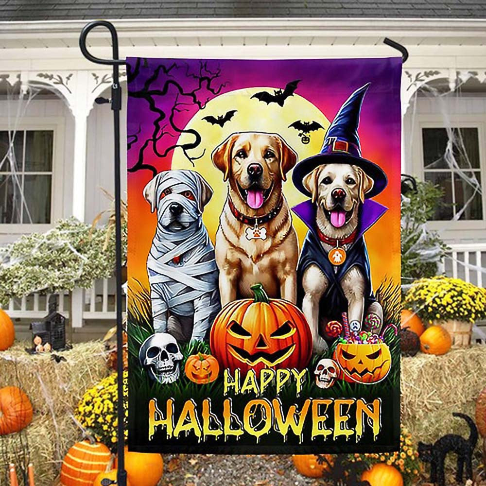 Labrador Retriever Dog Halloween Flag Best Gift For Friends and Dog Lovers on Halloween Day - Liberish