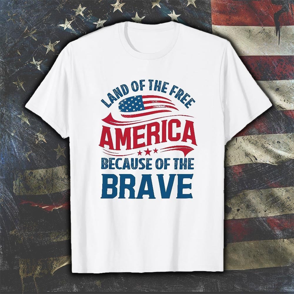 Land Of The Free America Because Of The Brave T-Shirt Merch Charlie Kirk For Fans