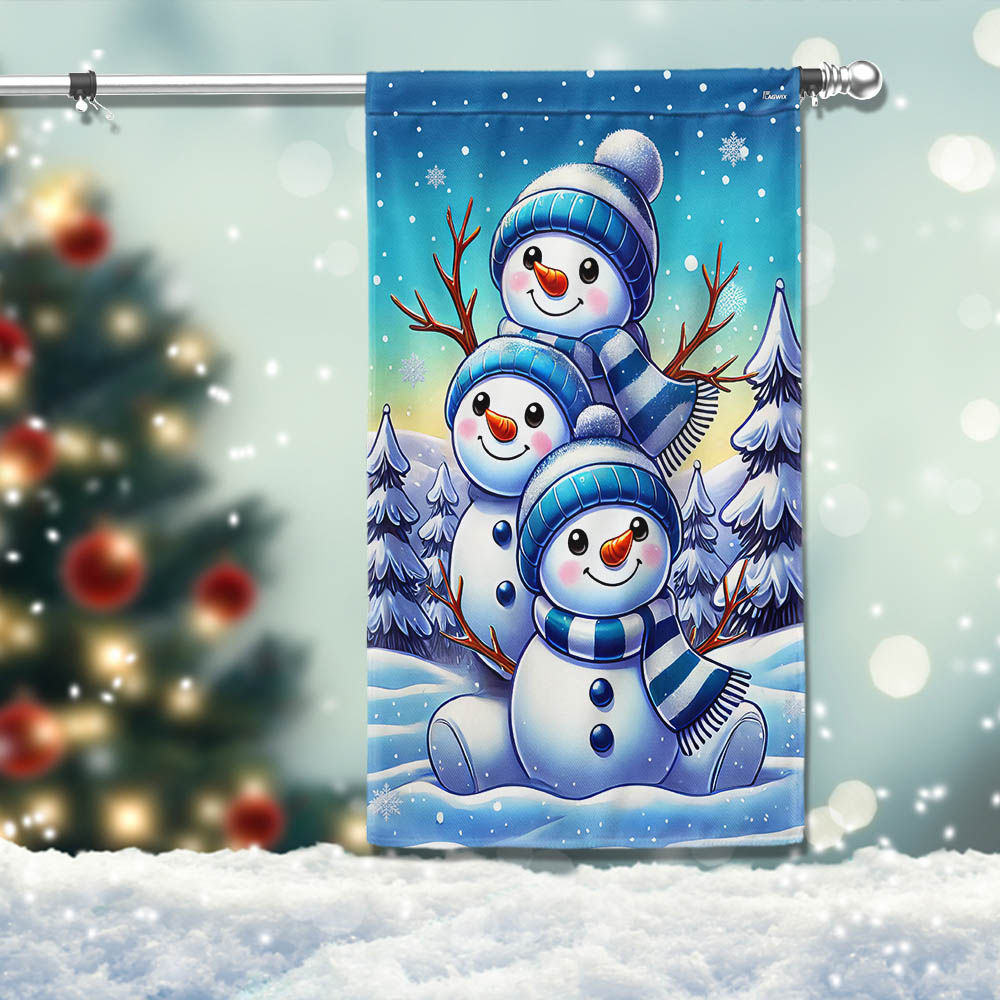 Let It Snow Snowman Christmas Flag - Liberish