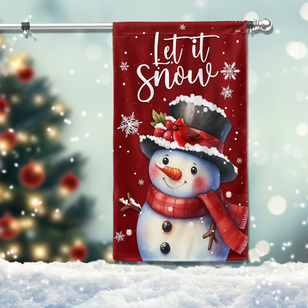 Let It Snow Snowman Christmas Flag Christmas 2025 - Liberish