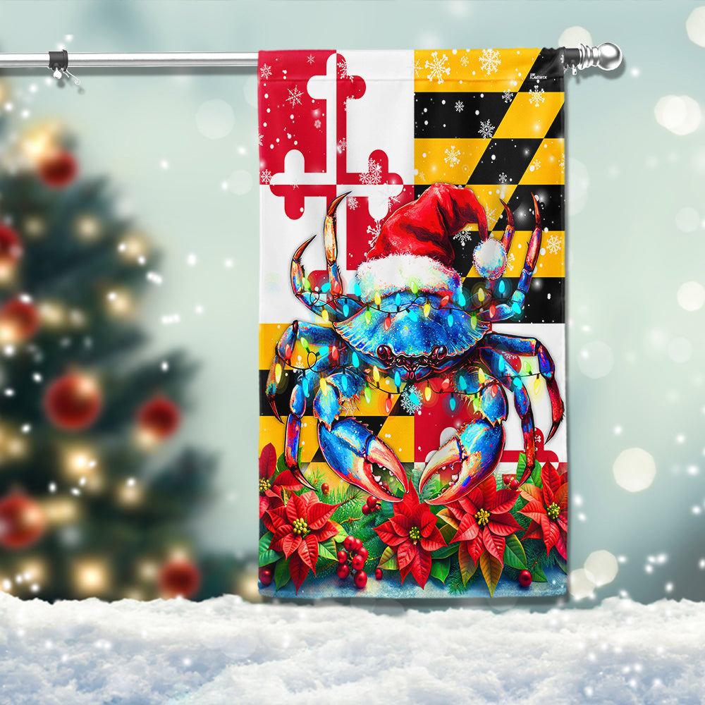 Maryland Christmas Crab Flag - Liberish