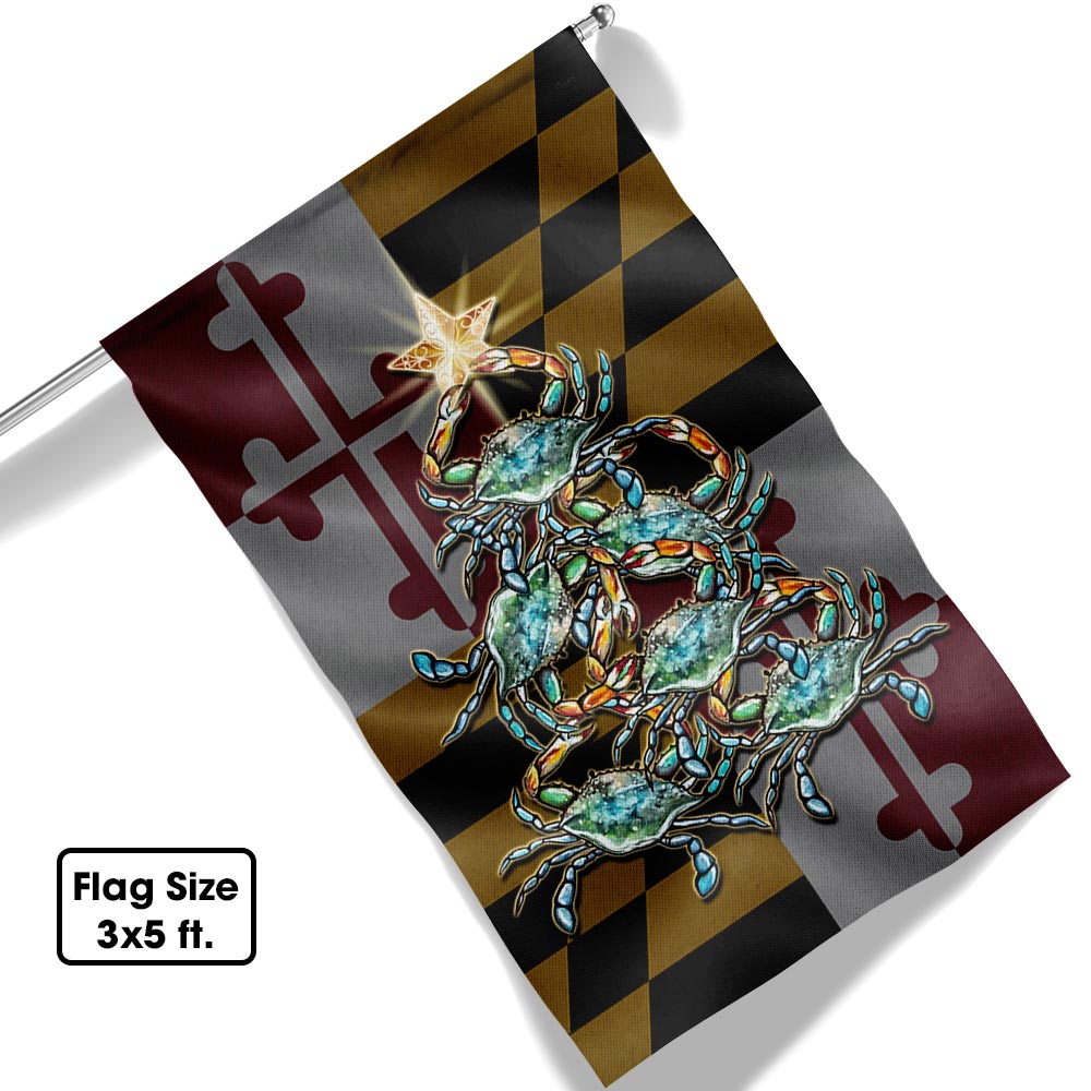Maryland Flag Blue Crab Christmas - Liberish