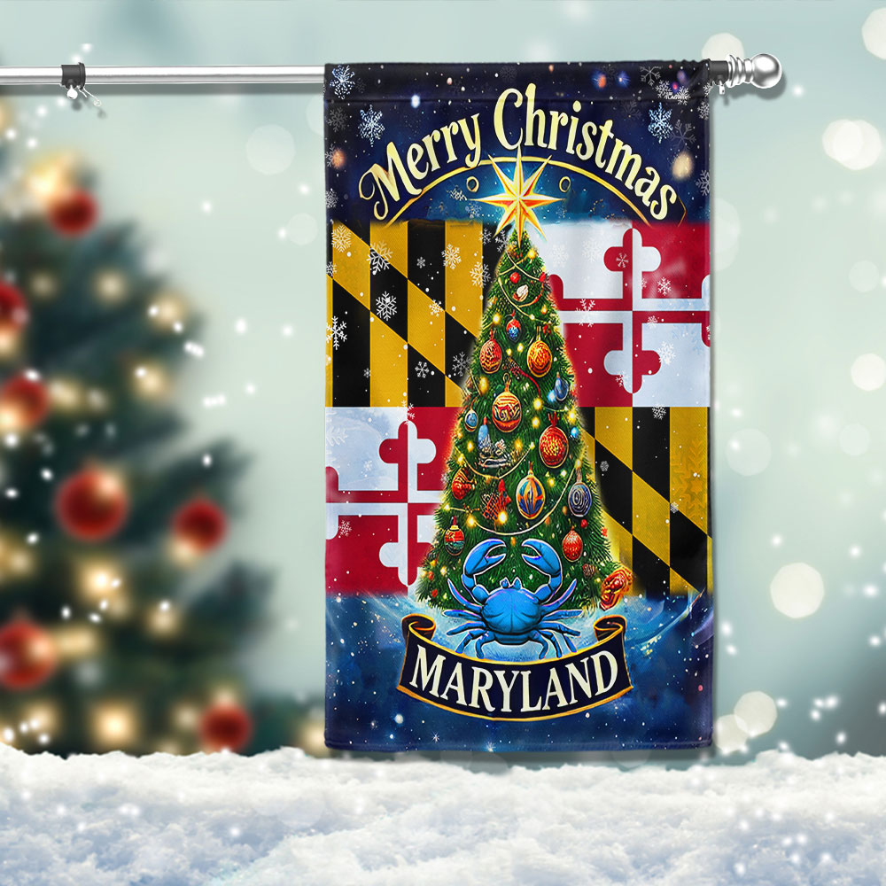Maryland Merry Christmas Flag - Liberish