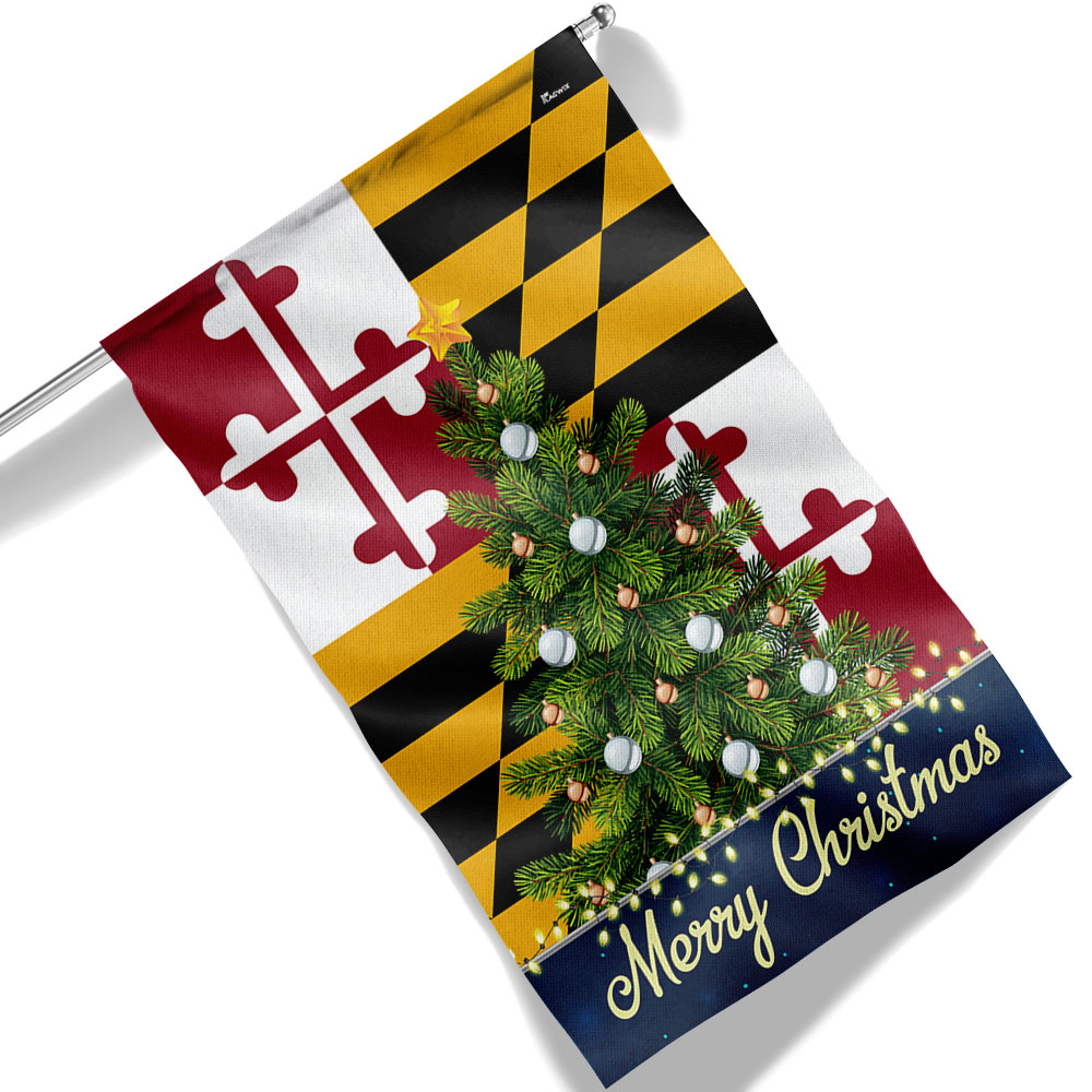 Maryland Merry Christmas Flag Christmas 2025 - Liberish