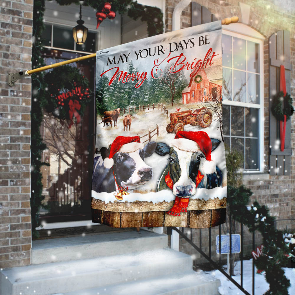 May Your Days Be Merry And Bright Cattle Flag - Liberish