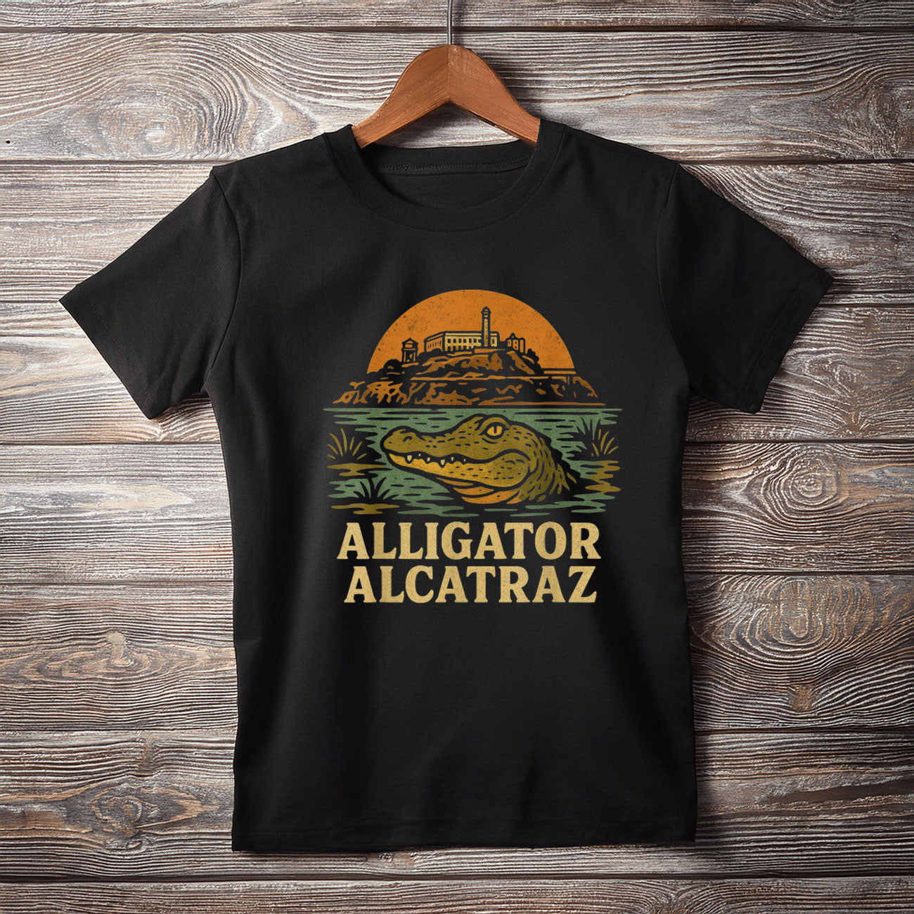 Meme Florida Everglades Alligator Alcatraz Shirt Funny Vintage Gator Design T-Shirt - Liberish
