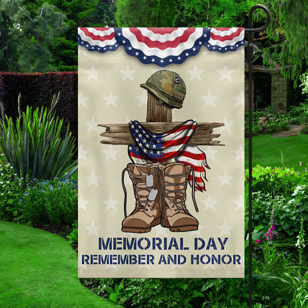 Memorial Day Remember And Honor Veteran Flag Veteran's Day Decorations - Liberish