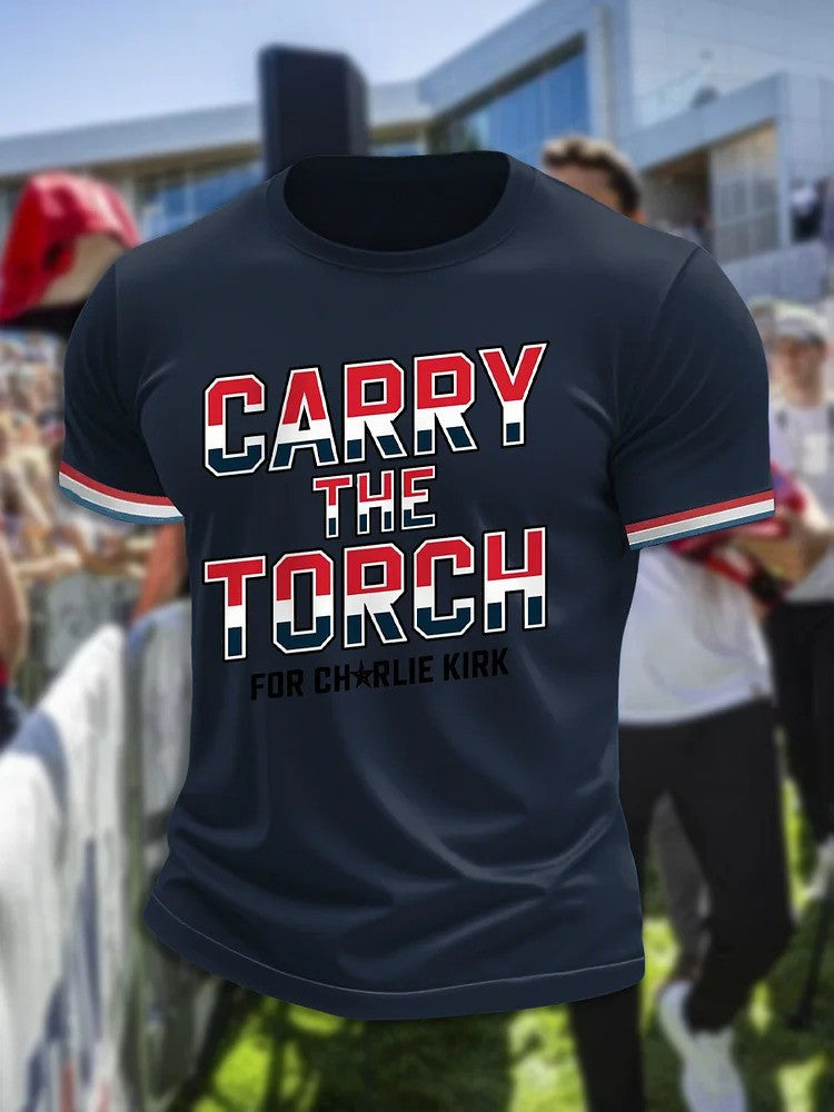 Men's Carry The Torch short sleeves T-shirt Best Gift For America Supporters - Liberish
