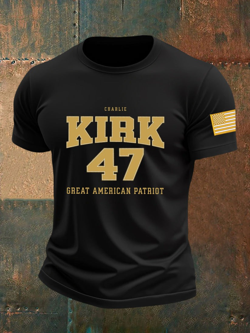 Men's Freedom Is Not Free Charlie Kirk Short Sleeve T-shirt America Supporters - Liberish