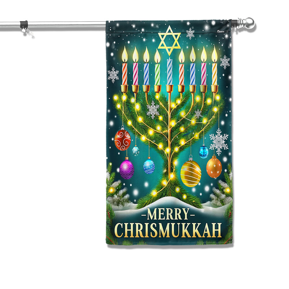 Merry Chrismukkah Hanukkah Holiday Christmas Jewish Flag - Liberish