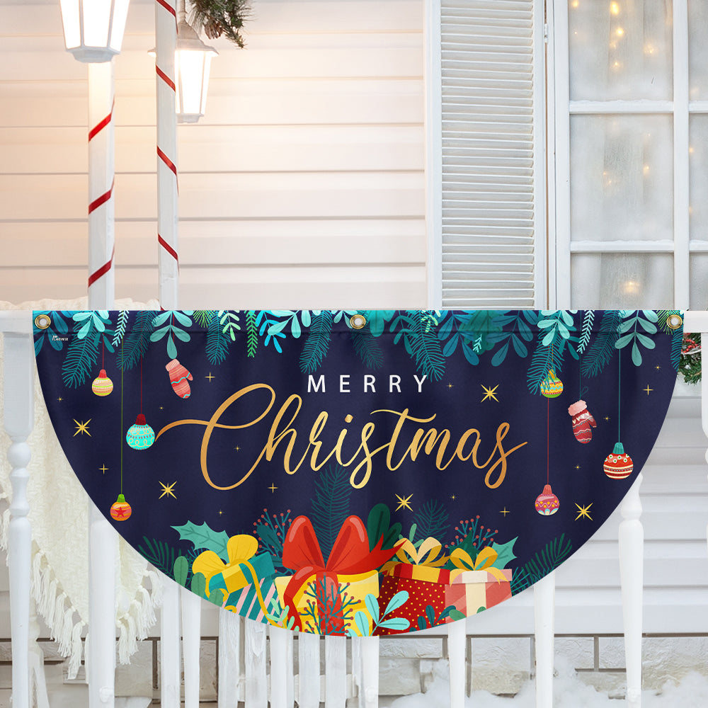 Merry Christmas Non Pleated Fan Flag - Liberish