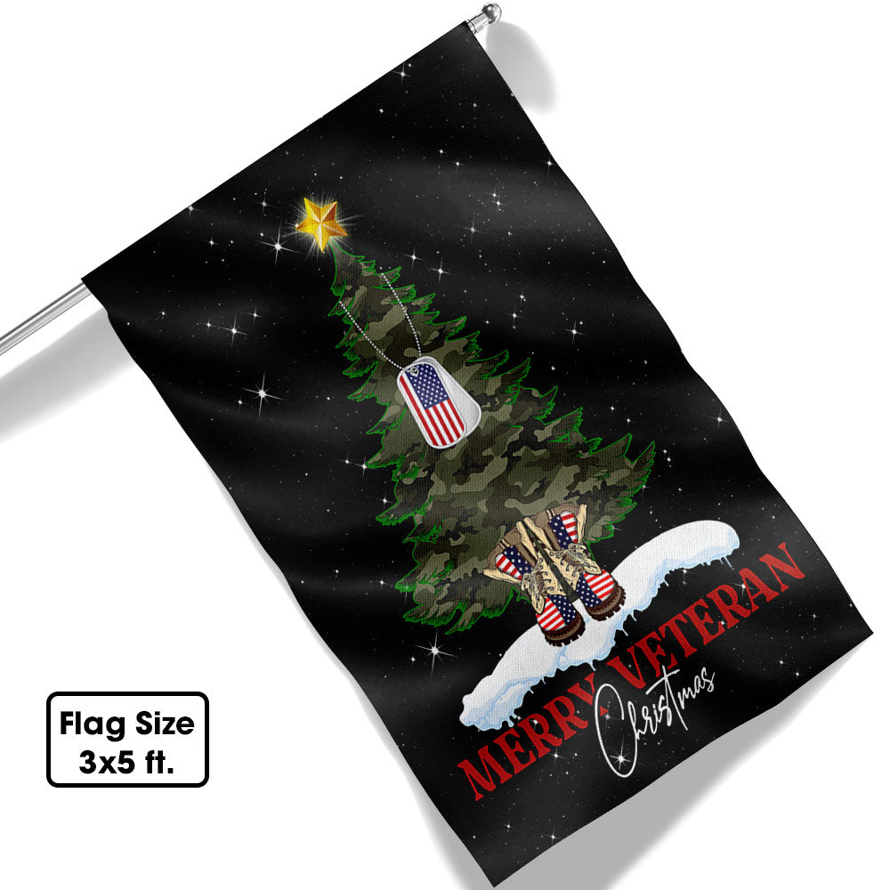 Merry Veteran Christmas Flag - Liberish