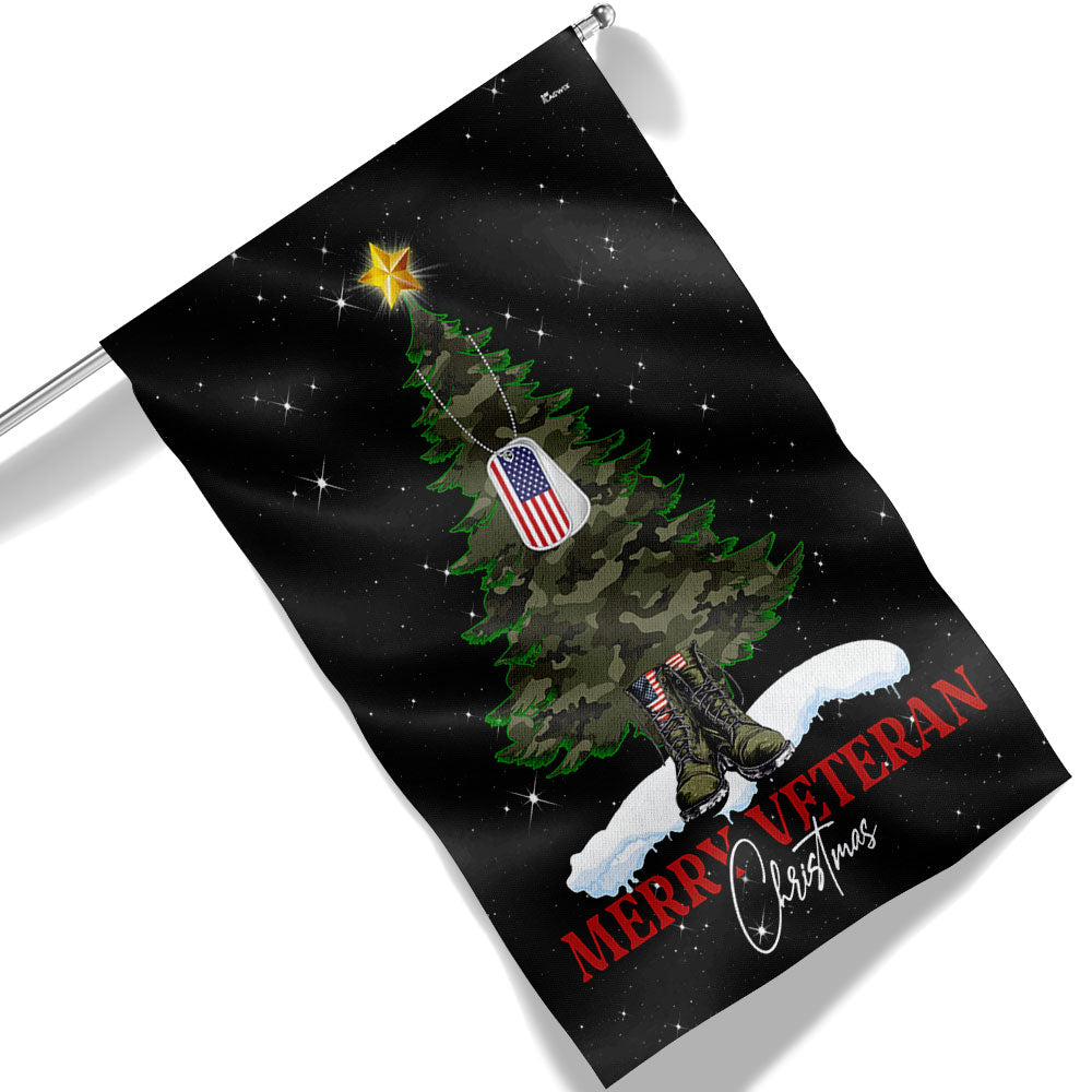 Merry Veteran Christmas Flag Christmas 2025 - Liberish