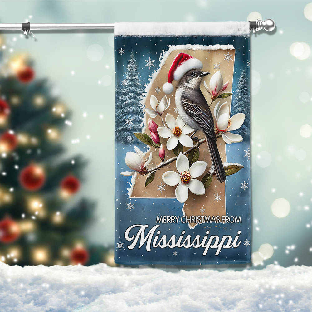 Mississippi Merry Christmas Flag - Liberish