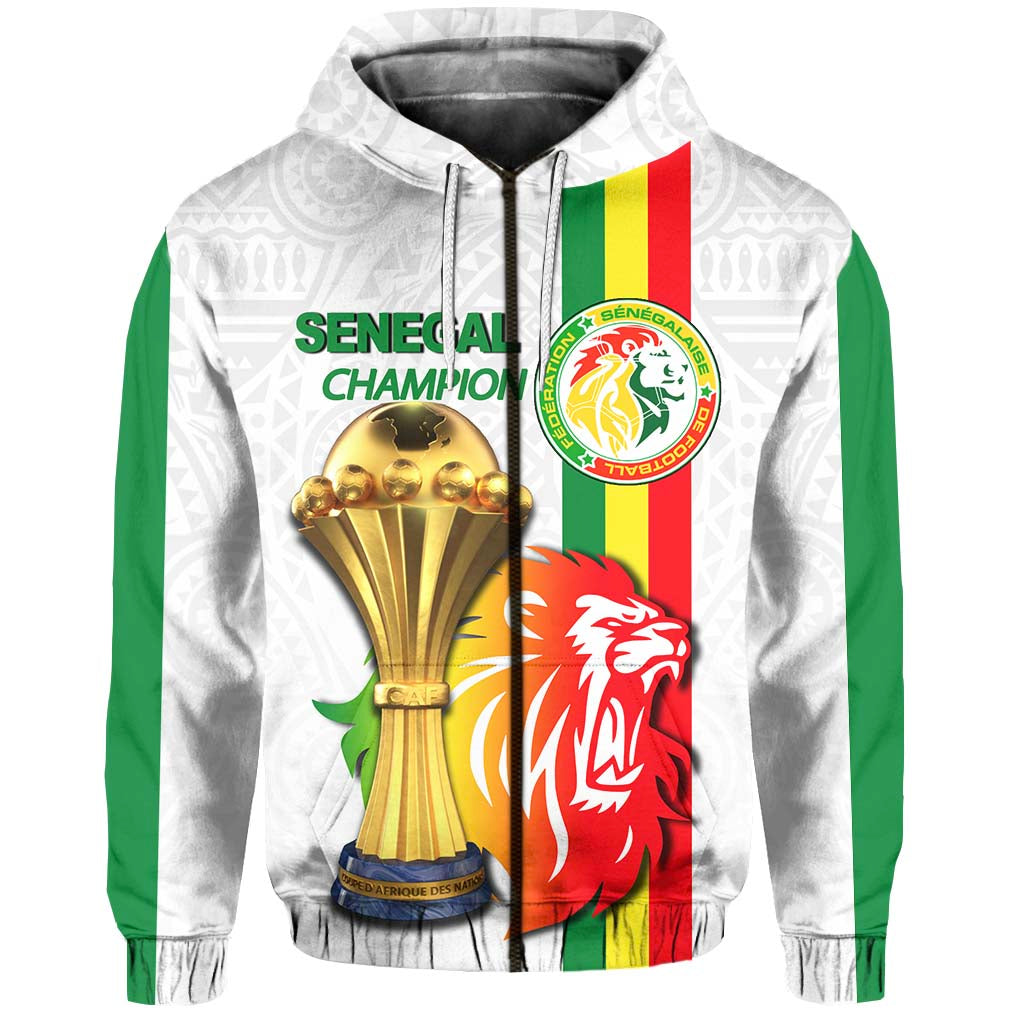 Senegal Football Champion Hoodie White Style LT6