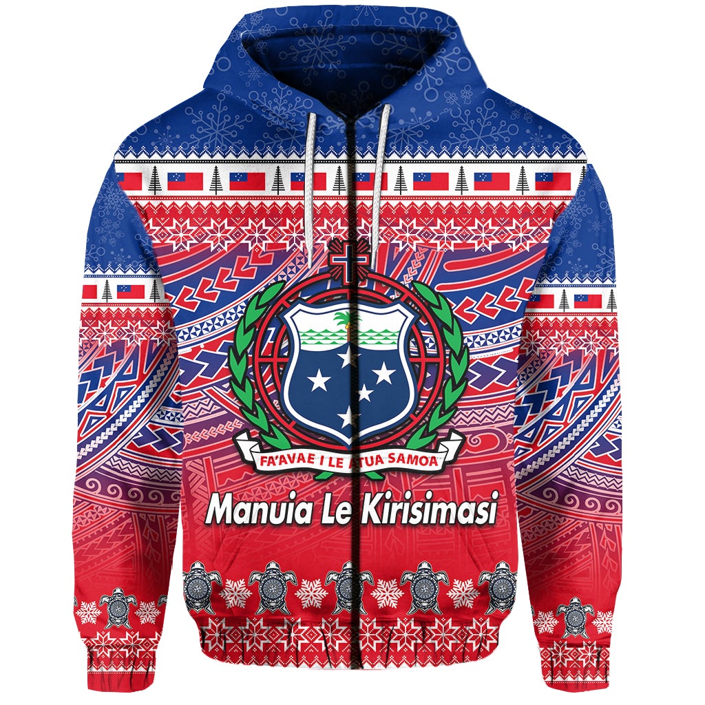 Samoa Christmas Manuia Le Kirisimasi Zip Hoodie LT6