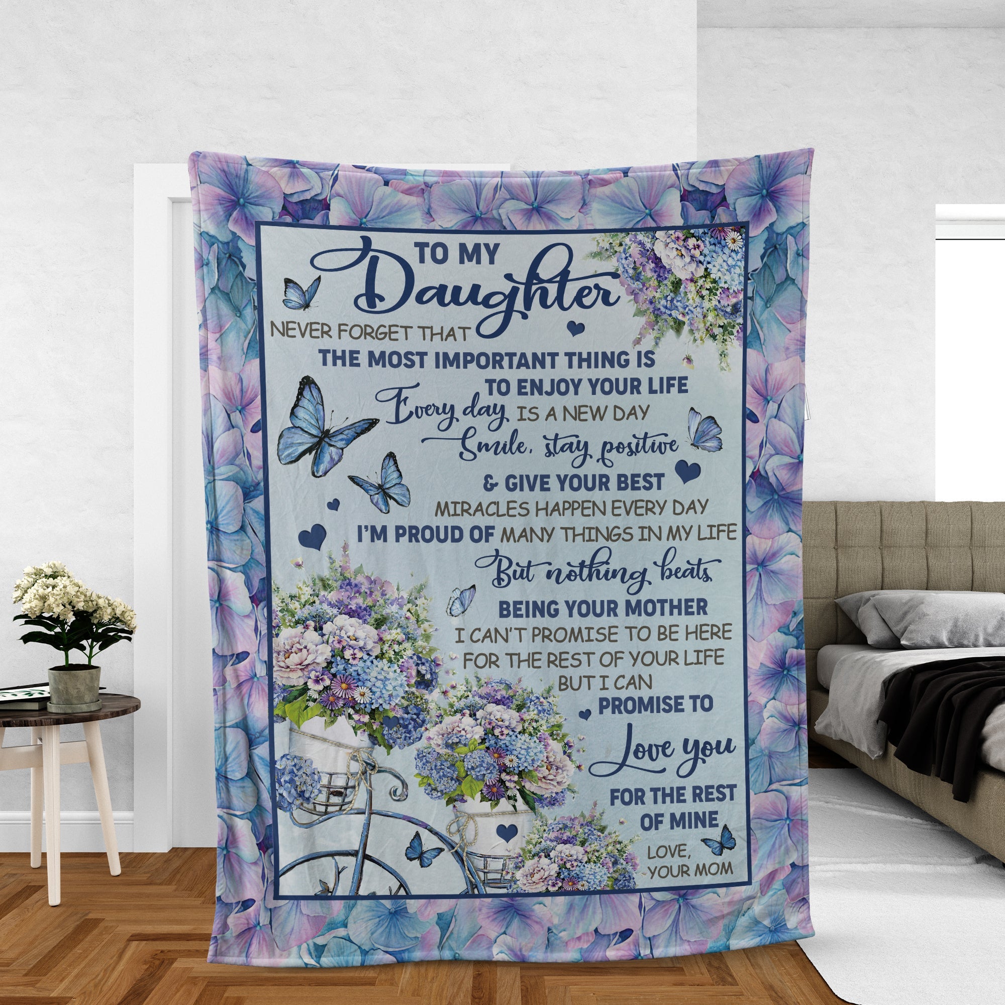Family Blanket, Daughter And Mom Blanket, Gifts For Daughter From Mom, Mom To Daughter Blanket - The Most Important Thing Is To Enjoy Your Life