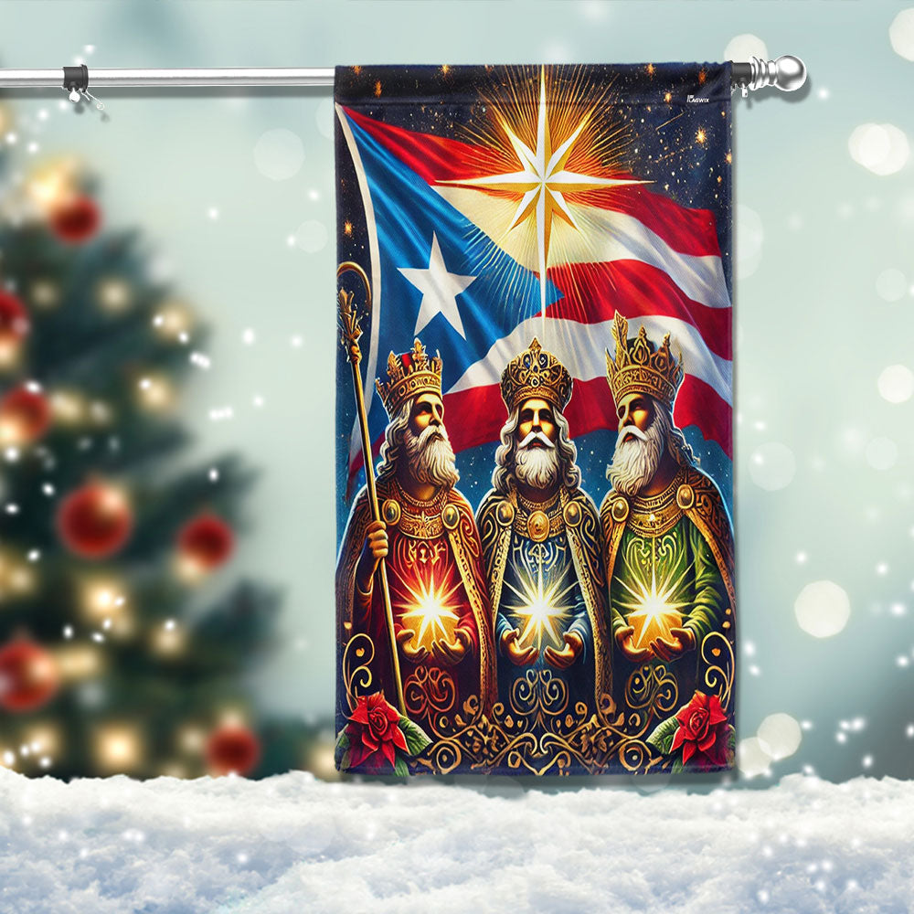 Nativity Three Wise Men We Three Kings Jesus Christ Christmas Flag - Liberish