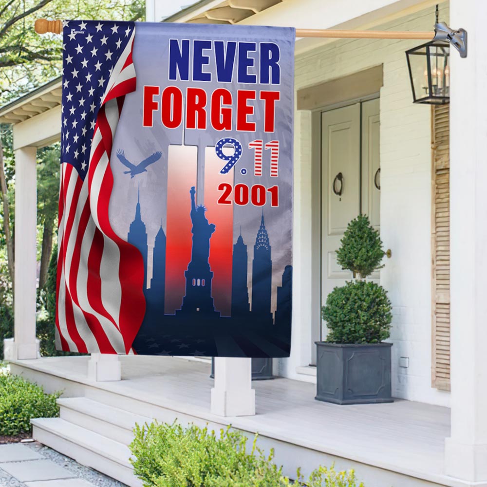 Never Forget 9-11 Flag September 11 Memorial American Flag - Liberish