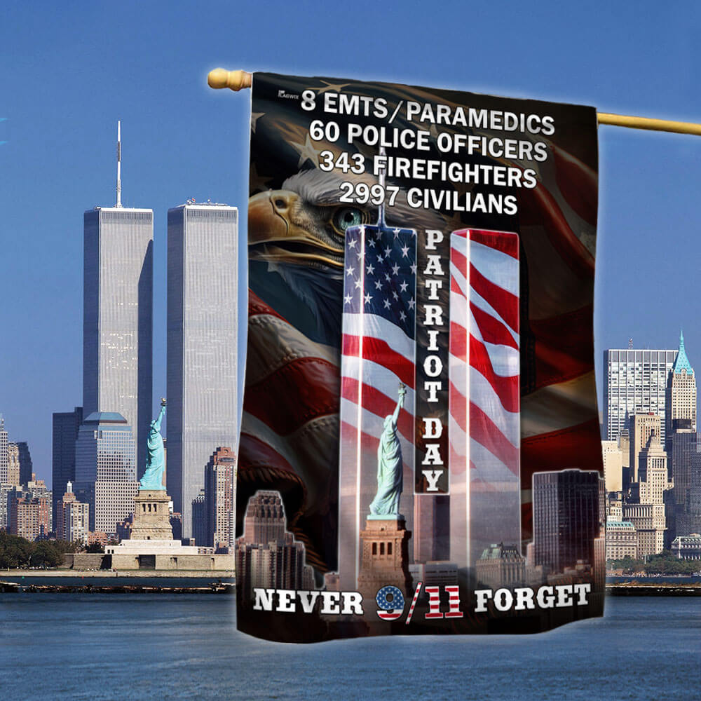 Never Forget 9 11 Patriot Day Eagle American Flag - Liberish