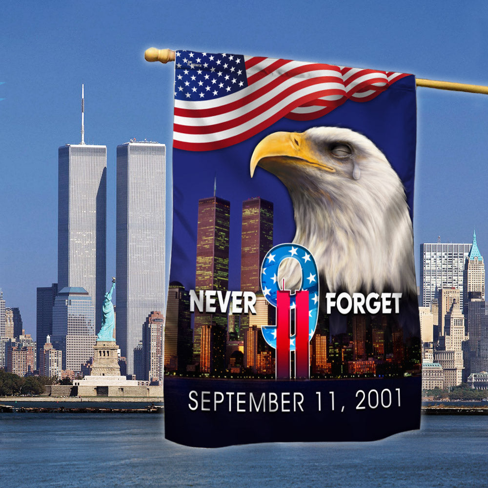 Never Forget 9 11 Patriot Day Patriot Eagle Memorial Flag - Liberish