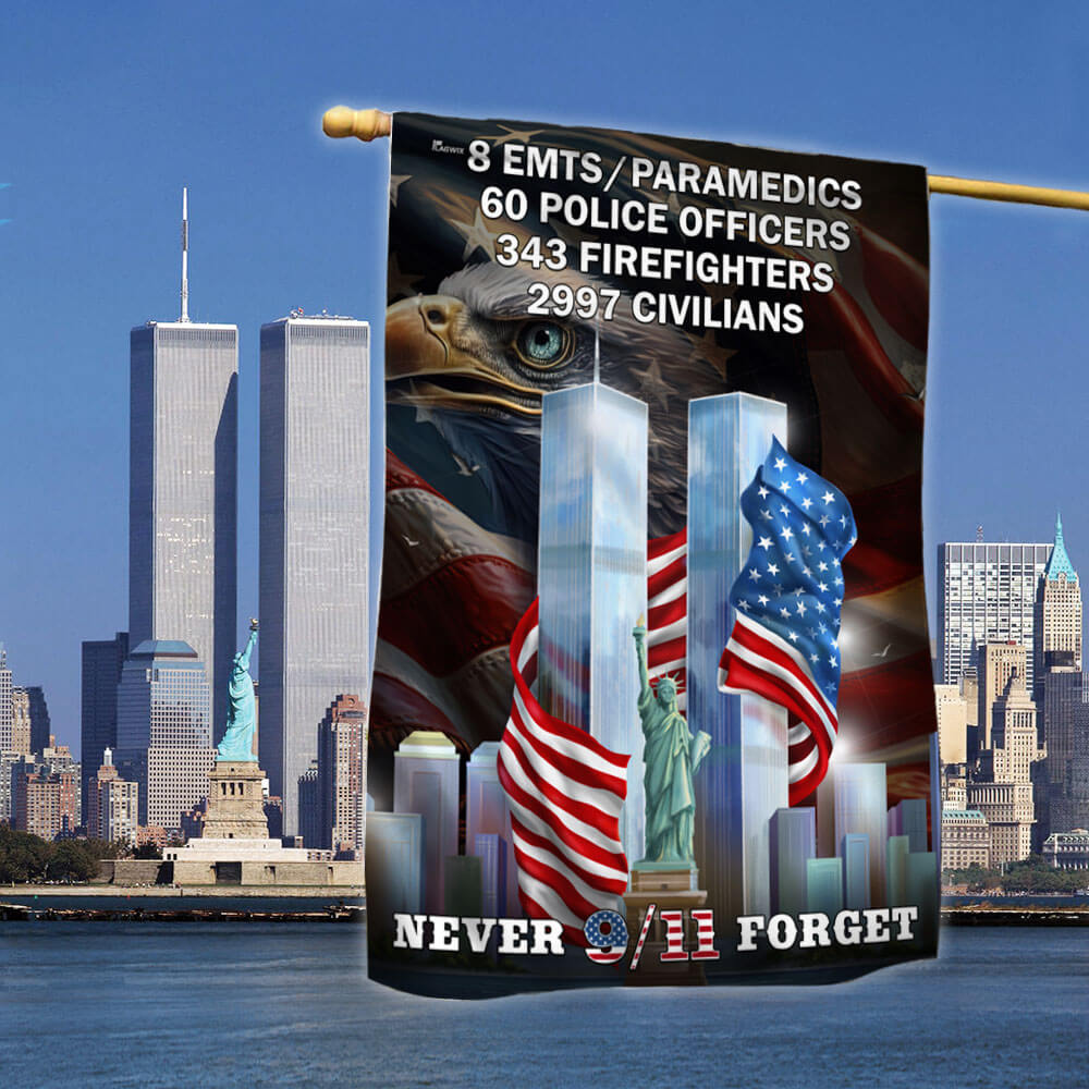 Never Forget 9 11 Patriot Day September 11th Attacks Memorial Flag - Liberish