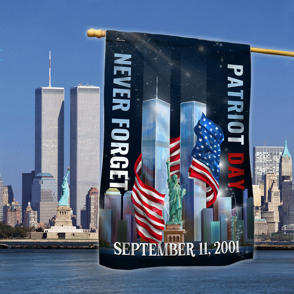 Never Forget 911 Patriot Day September 11th 2001 American Flag - Liberish