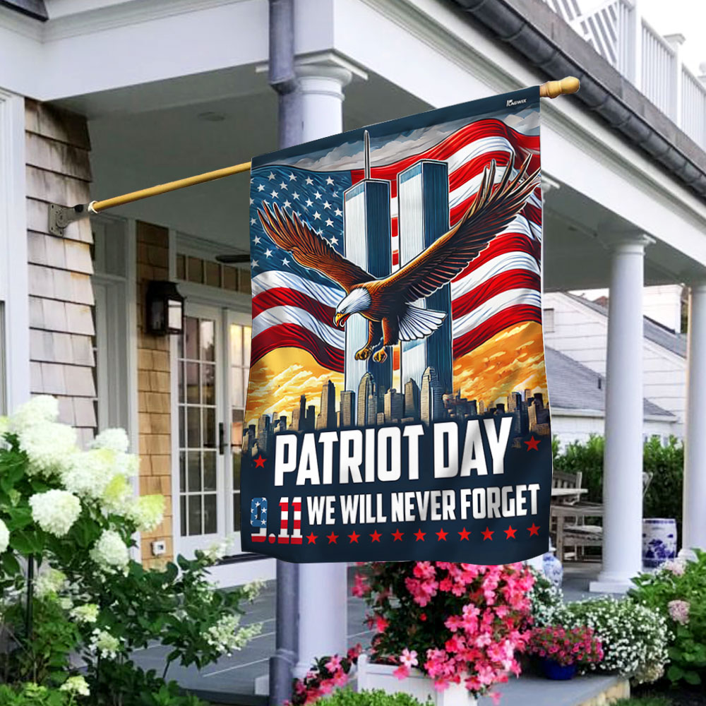 Never Forget 911 Patriot Day World Trade Center 9 11 Flag - Liberish
