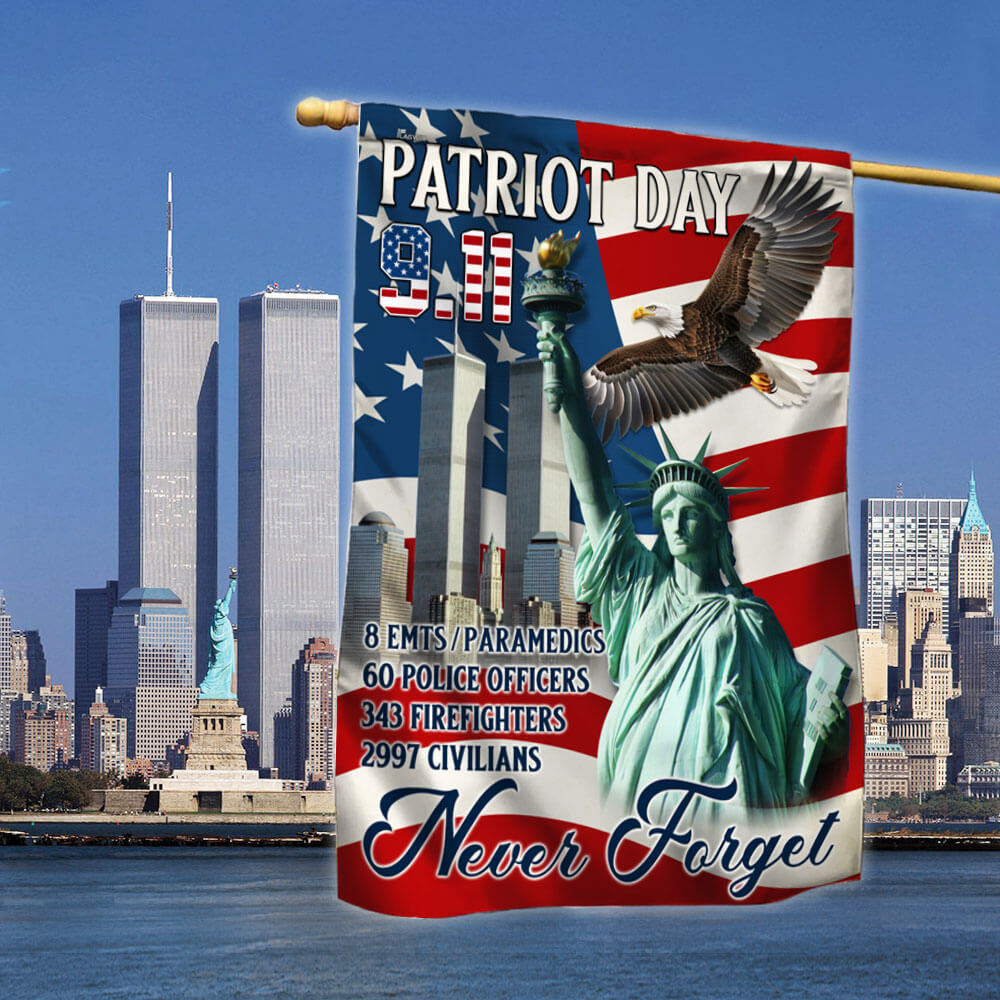 Never Forget Patriot Day 9 11 Memorial American Flag - Liberish