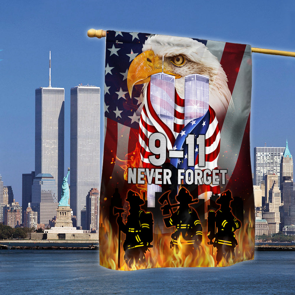 Never Forget Patriot Day 911 Twin Tower Eagle Memorial Flag - Liberish