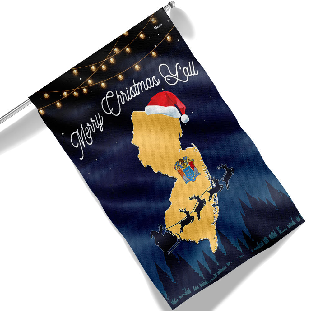 New Jersey Merry Christmas Y All Flag - Liberish