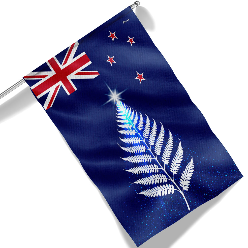 New Zealand Silver Fern Christmas Tree Flag - Liberish