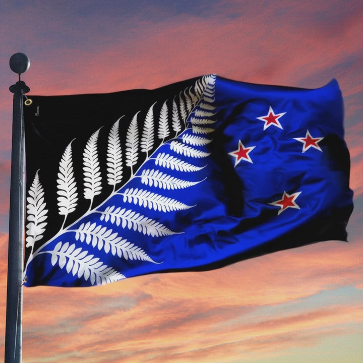 New Zealand Silver Fern Grommet Flag - Liberish