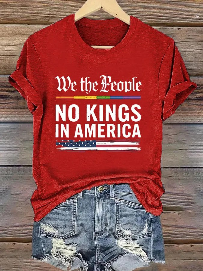 No Kings In America Shirt We The People T-Shirt Protect Democracy Gifts For Women's - Liberish