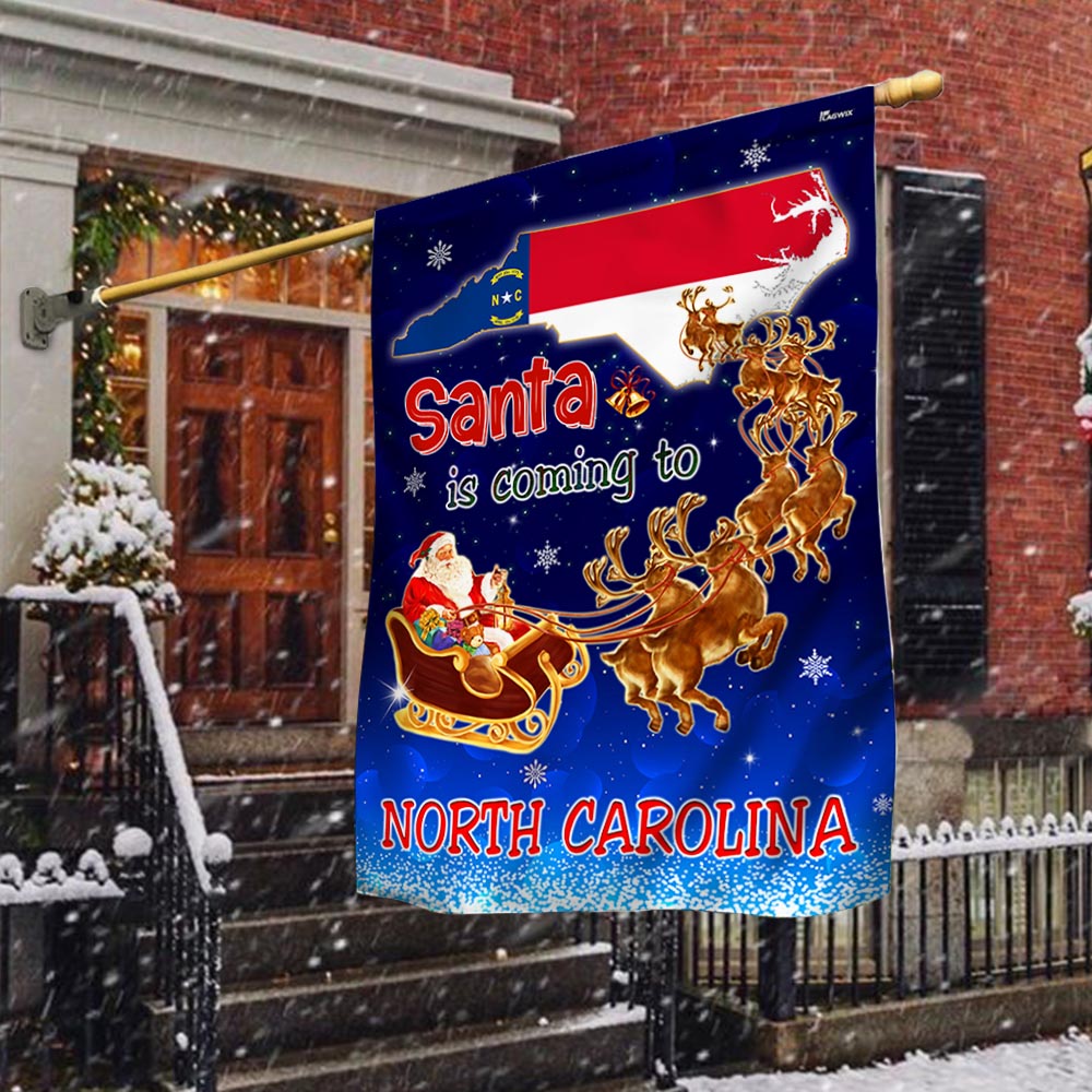 North Carolina Christmas Flag Santa Is Coming To North Carolina - Liberish