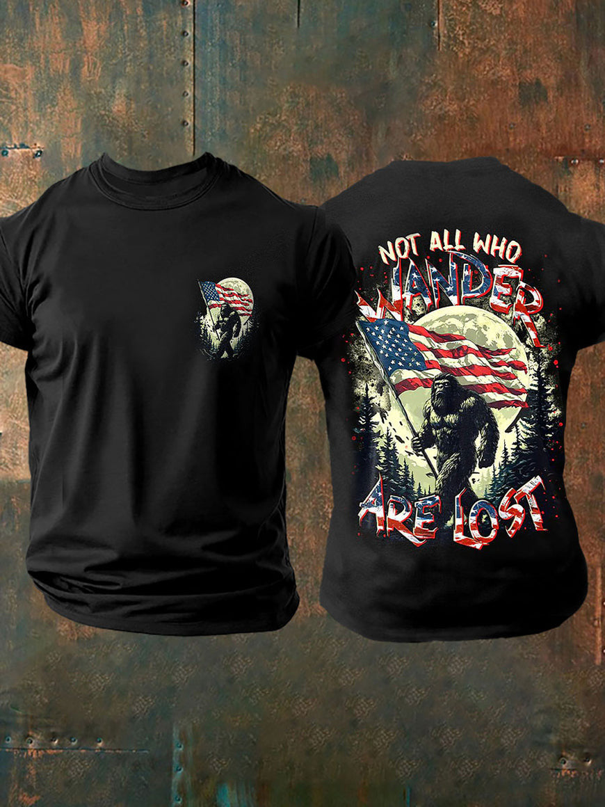 Not All Who Wander Are Lost T-Shirt Patriotic Tees Gifts For Him - Liberish