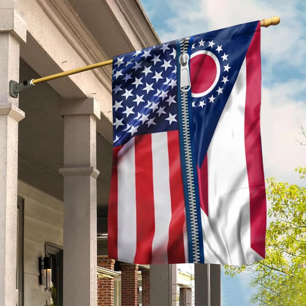Ohio American Flag Ohio Lover Patriotic Flag Indoor Outdoor Decorations - Liberish