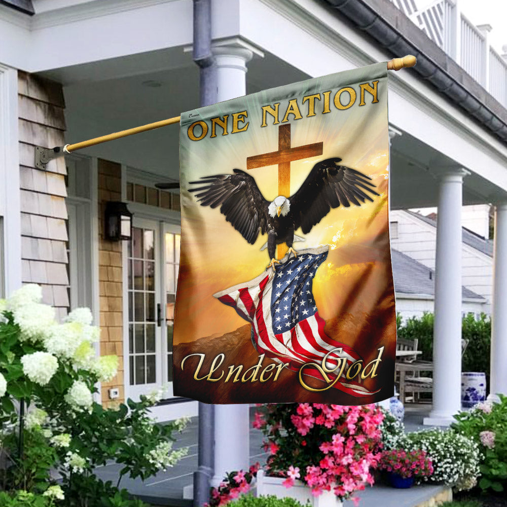 One Nation Under God Christian Eagle Flag - Liberish