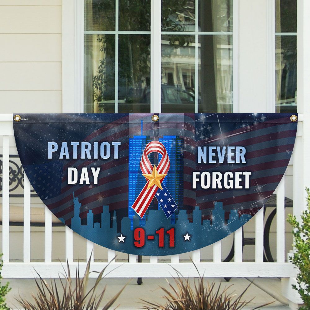 Patriot Day 9 11 Never Forget September 11th Non-Pleated Fan Flag - Liberish
