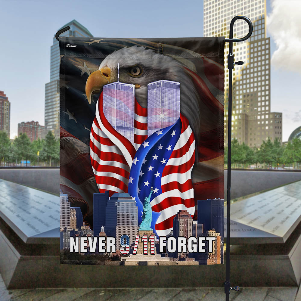 Patriot Day 911 Never Forget Eagle Flag - Liberish