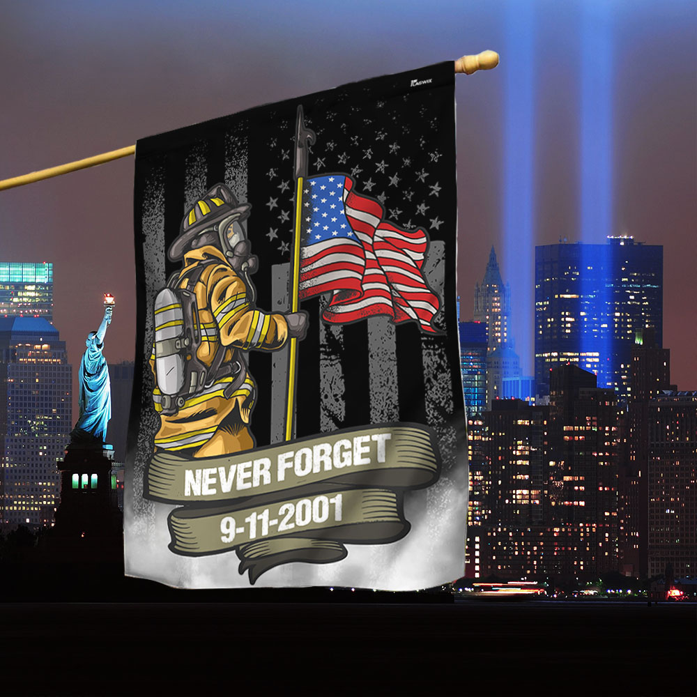 Patriot Day 911 Never Forget Nyc Firefighters Flag - Liberish